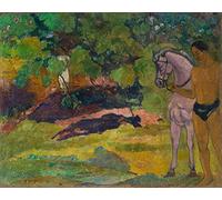 Paint by Numbers Kit for Adults in The Vanilla Grove, Man and Horse by Paul Gauguin Oil Painting by Numbers Kit for Home Decor Gifts