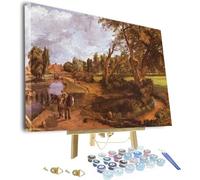 Paint by Numbers Kit for Adults - John Constable Flatford Mill Framed and Easel Paint by Numbers for Adults Beginner DIY Painting by Numbers