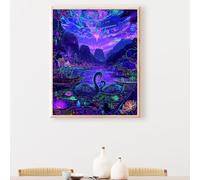 Paint by Numbers Kit for Adults, Landscape Swan Paint by Number Kits on Canvas Without Frame, DIY Acrylic Color Arts and Crafts for Adults Beginners, Painting for Wall Decor 12 x 16 Inch PjY3363 F-4