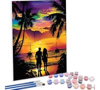 Paint by Numbers Kit for Adults, Ocean Couple Paint by Number Kits on Canvas Without Frame, DIY Acrylic Color Arts and Crafts for Adults Beginners, Painting for Wall Decor 36 x 48 Inch PjY3354 M-Y