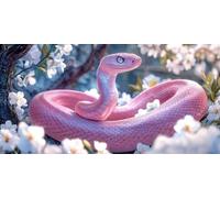 Paint by Numbers Kit for Adults, Pink Snake Paint by Number Kits on Canvas Without Frame, DIY Acrylic Paint Kit Arts and Crafts for Adults Beginners, Easy Painting for Home Wall Decor 16x32inch F-184