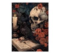 Paint by Numbers Kit for Adults, Skull Paint by Numbers Kit for Adults Beginners, DIY Acrylic Painting on Canvas for Home Wall Art Decor 12x16Inch