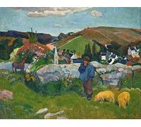 Paint by Numbers Kit for Adults The Swineherd by Paul Gauguin Oil Painting by Numbers Kit for Home Decor Gifts