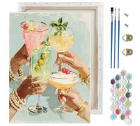 Paint by Numbers Kit for Adults,Vintage Cocktail Paint by Number With Frame | Paint by Number Kit for Beginner,Adult Paint by Number Kits on Canvas,DIY Acrylic Oil Painting Kit,Wall Decor Gift,10X12 inch