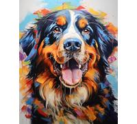 Paint by Numbers Kit for Adults,Well-Behaved and Docile Bernese Mountain Dog,Crafting a Symphony of Colors in Pixel Form,40x50cm,Without Frame