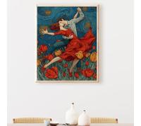 Paint by Numbers Kit for Adults, Woman Flower Paint by Number Kits on Canvas Without Frame, DIY Acrylic Color Arts and Crafts for Adults Beginners, Painting for Home Wall Decor 90x120cm PjY2061 I-T