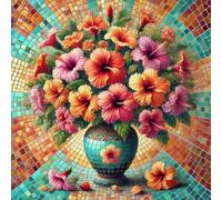 Paint by Numbers Kit On Canvas DIY Oil Art Mosaic Morning Glory Decor 40x40cm