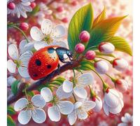 Paint By Numbers Kit On Canvas DIY Oil Art Seven-Spotted Ladybug