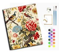 Paint by Numbers Kits,40cm x 50cm,DIY Acrylic Painting for Adults and,with Paints Brushes and Card Sized Magnifier,Hundred Birds Paying Homage to The Phoenix,with Frame