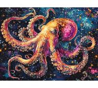 Paint by Numbers Kits Animal 50x60cm Large Paint by Numbers for Adults or Beginner Octopus,DIY Oil Painting Art with Paintbrushes and Acrylic Pigment,Hobbies for Women Adults Crafts Frameless E1-1185