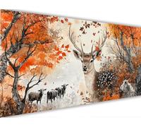 Paint by Numbers Kits Autumn 100x200cm Large Paint by Numbers for Adults with Frame Deer, DIY Oil Painting Art with Paintbrushes and Acrylic Pigment, Hobbies for Women Adults Crafts Wall Decor LE-563