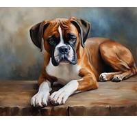 Paint by Numbers Kits Boxer Dog DIY Digital Painting by Numbers Kits On Canvas Home Wall Decoration Gift