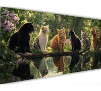 Paint by Numbers Kits Cat 60x120cm Large Paint by Numbers for Adults with Frame Animal, DIY Oil Painting Art with Paintbrushes and Acrylic Pigment, Hobbies for Women Adults Crafts Wall Decor LE-681