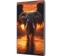Paint by Numbers Kits Elephant 70x140cm Large Paint by Numbers for Adults with Frame Wing, DIY Oil Painting Art with Paintbrushes and Acrylic Pigment, Hobbies for Women Adults Crafts Wall Decor LE-262
