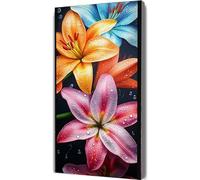 Paint by Numbers Kits Flower 100x200cm Large Paint by Numbers for Adults with Frame Lily, DIY Oil Painting Art with Paintbrushes and Acrylic Pigment, Hobbies for Women Adults Crafts Wall Decor LE-60
