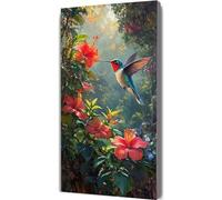 Paint by Numbers Kits Flower 50x100cm Large Paint by Numbers for Adults or Beginner Hummingbird, DIY Oil Painting Art with Paintbrushes and Acrylic Pigment, Hobbies for Women Adults Crafts LE-264