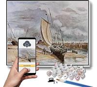 Paint by Numbers Kits for Adults and Kids fokstone Harbour Painting by John Constable Paint by Number Kit On Canvas for Beginners