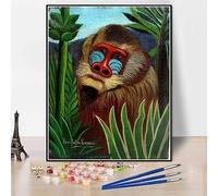 Paint by Numbers Kits for Adults and Kids Mandrill in The Jungle Painting by Henri Rousseau DIY Oil Painting Paint by Number Kits