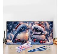 Paint by Numbers Kits for Adults Animal Paint by Numbers Kits On Colored Canvas, Craft Art Penguin Oil Painting Acrylic Pigment Paintwork Kit Hobbies for Adults Women,Home Decor Gifts 40x80 Inch G8-89