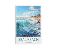 Paint by Numbers Kits for Adults Beginners,Seal Beach California,Painting by Numbers for Adults for Home Wall Decor 40x50cm