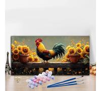 Paint by Numbers Kits for Adults Chicken Paint by Numbers Kits On Colored Canvas, Craft Art Animals Oil Painting Acrylic Pigment Paintwork Kit Hobbies for Adults Women, Home Decor 32x64 Inch G8-703