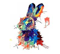 Paint by Numbers Kits for Adults Children,Colorful hare animal rabbit,DIY Canvas Oil Painting Kit for Kids and Beginner,11.8 * 16 inch Without Frame