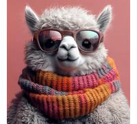 Paint by Numbers Kits for Adults, Cute Alpaca Painting by Number for Beginners, Kids On Wrinkle-Free Canvas, DIY Color Oil Painting Acrylic Paints, Home Decor 20x20inch/50x50cm Without Frame WJY1-456