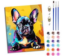 Paint by Numbers Kits for Adults Cute French Bulldog Painting Kits for Beginners Easy DIY Acrylic Pigment Drawing Paintwork for Home Wall Decor 16x20in with Frame