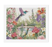 Paint by Numbers Kits for Adults, DIY Beginners Paint by Number Kits on Canvas, Garden with Birds And Flowers Digital Oil Number Painting, Easy Canvas Art Print Kit for Home Decor Gift 40x50cm