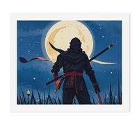 Paint by Numbers Kits for Adults, DIY Beginners Paint by Number Kits on Canvas, Moonlight Watercolor Style Ninja Digital Oil Number Painting, Easy Canvas Art Print Kit for Home Decor Gift 40x50cm