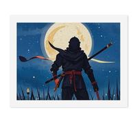 Paint by Numbers Kits for Adults, DIY Beginners Paint by Number Kits on Canvas, Moonlight Watercolor Style Ninja Digital Oil Number Painting, Easy Canvas Art Print Kit for Home Decor Gift 30x40cm