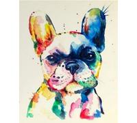 Paint by Numbers Kits for Adults,Easy DIY Acrylic Pigment Drawing Paintwork for Home Wall Decor,16x20in,Colorful French Bulldog Watercolor Dog,Frameless