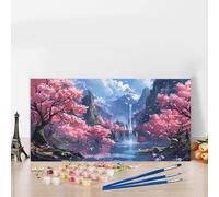 Paint by Numbers Kits for Adults Fall Paint by Numbers Kits on Colored Canvas, Without Frame DIY Craft Art Oil Painting Wonderland Acrylic Pigment Paintwork Kit for Home Decor, Gifts 40x70cm G8-547