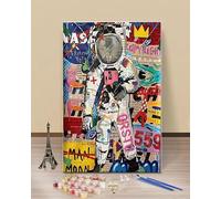 Paint by Numbers Kits for Adults Graffiti Space Suit Paint by Numbers Kits for BeginnerAcrylic Oil Hand Painting Kits for Home Decor Without Frame 16X20inch