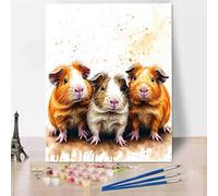 Paint by Numbers Kits for Adults Guinea Pig, Painting by Number Kits On Canvas, Paint by Numbers for Children DIY Color Oil Painting Acrylic Paints, Decor 12x16inch/30x40cm, Without Frame Animal L-T
