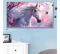 Paint by Numbers Kits for Adults Horse Paint by Numbers Kits on Colored Canvas, Craft Art Plant Oil Painting Easy Arts and Crafts for Adults Christmas Decorations, Room Decor, Gifts 36x72 Inch Q6-971