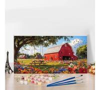 Paint by Numbers Kits for Adults Houses Paint by Numbers Kits on Colored Canvas, Without Frame DIY Craft Art Oil Painting Swing Acrylic Pigment Paintwork Kit for Home Decor,Women Gifts 50x100CM G8-513