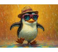Paint by Numbers Kits for Adults & Kids, DIY Cute Penguin Acrylic Oil Painting Set on Canvas with Brushes, Easy Relaxing Art Craft for Beginners, Home Wall Decor, Stress Relief Hobby 24x32inch A499