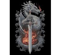 Paint by Numbers Kits for Adults & Kids, DIY Dragon Sword Acrylic Oil Painting Set on Canvas with Brushes, Easy Relaxing Art Craft for Beginners, Home Wall Decor, Stress Relief Hobby 8x12inch A553
