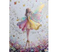 Paint by Numbers Kits for Adults & Kids, DIY Dream Girl Acrylic Oil Painting Set on Canvas with Brushes, Easy Relaxing Art Craft Gift for Beginners, Home Wall Decor, Stress Relief Hobby 8x12inch A689