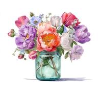 Paint by Numbers Kits for Adults & Kids, DIY Flower Vase Acrylic Oil Painting Set on Canvas with Brushes, Easy Relaxing Art Craft for Beginners, Home Wall Decor, Stress Relief Hobby 20x28inch A330