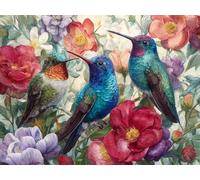 Paint by Numbers Kits for Adults & Kids, DIY Hummingbirds are Cute Acrylic Oil Painting Set on Canvas with Brushes, Easy Relaxing Art Craft for Beginners, Home Wall Decor Hobby 16x20inch A229