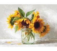 Paint by Numbers Kits for Adults & Kids, DIY Sunflower Vase Acrylic Oil Painting Set on Canvas with Brushes, Easy Relaxing Art Craft for Beginners, Home Wall Decor, Stress Relief Hobby 20x24inch A935
