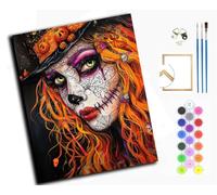 Paint by Numbers Kits for Adults,Oil Painting Kits On Clear Symbols Colored Canvas,Easy DIY Acrylic Pigment Drawing Gift,40x50cm，Curse of The Pumpkin Witch,with Frame