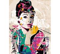 Paint by Numbers Kits for Adults,Paint by Numbers for Adults,Painting Kits for Beginners,Acrylic Pigment Drawing for Gifts Home Wall Decor 16x20in Audrey Hepburn (Without Frame 40 * 50Cm)