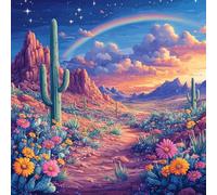 Paint by Numbers Kits for Adults, Painting by Number Kits for Kids or Beginner On Canvas, DIY Color Oil Painting Acrylic Paints, Gifts Home Wall Decor 80x80cm, Without Frame Cactus Flower WJY-848