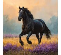Paint by Numbers Kits for Adults, Painting by Number Kits for Kids or Beginner On Canvas, DIY Color Oil Painting Acrylic Paints, Gifts Home Wall Decor 35x35cm, Without Frame Flower Horse WJY-365