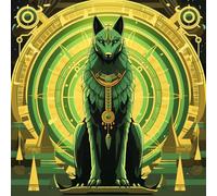 Paint by Numbers Kits for Adults,Painting by Number Kits On Canvas,DIY Color Oil Painting Acrylic Paints,Home Wall Decor 16X16In/40X40Cm，Ancient Egypt Style Green Wolf Magic Circle,with Frame