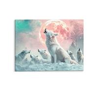 Paint by Numbers Kits for Adults, Painting by Number Kits On Canvas, DIY Color Oil Painting Acrylic Paints, with Brushe, for Home Wall Decoration Gifts 60x80cm/24x32inch, Without Frame (Wolf) E-573
