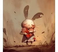 Paint by Numbers Kits for Adults,Painting by Number Kits On Canvas,DIY Color Oil Painting Acrylic Paints,Home Wall Decor 16X16In/40X40Cm,Broken Heart Rabbit,with Frame